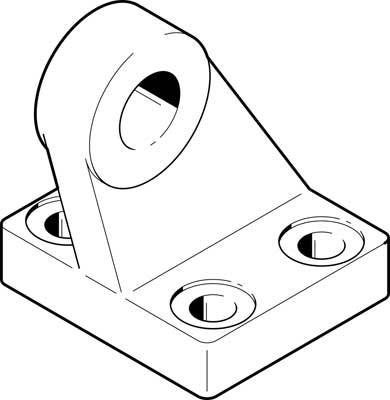 Technical drawing of a metal angle bracket with three fixing holes and an opening at the top.