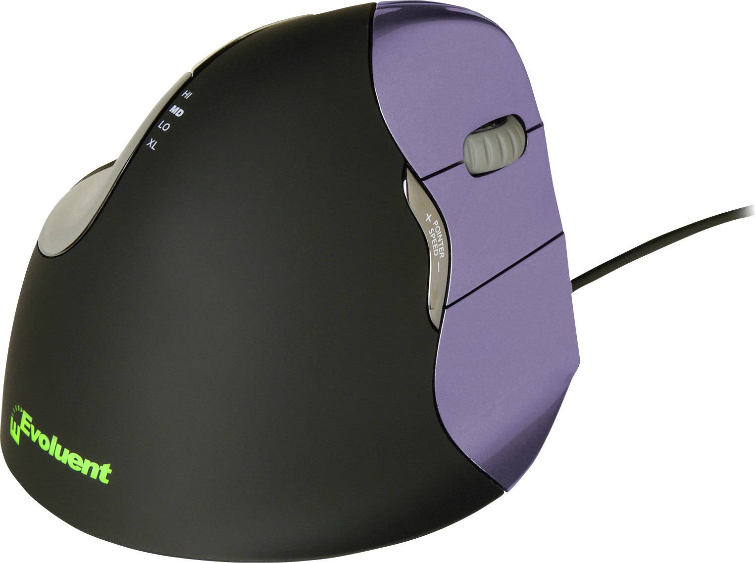 BakkerElkhuizen Evoluent 4 Ergonomic mouse Optical Ergonomic Black-purple