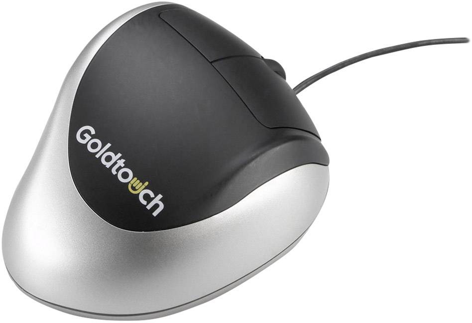 BakkerElkhuizen Goldtouch Radio Wi-Fi mouse Optical Ergonomic Black, Silver
