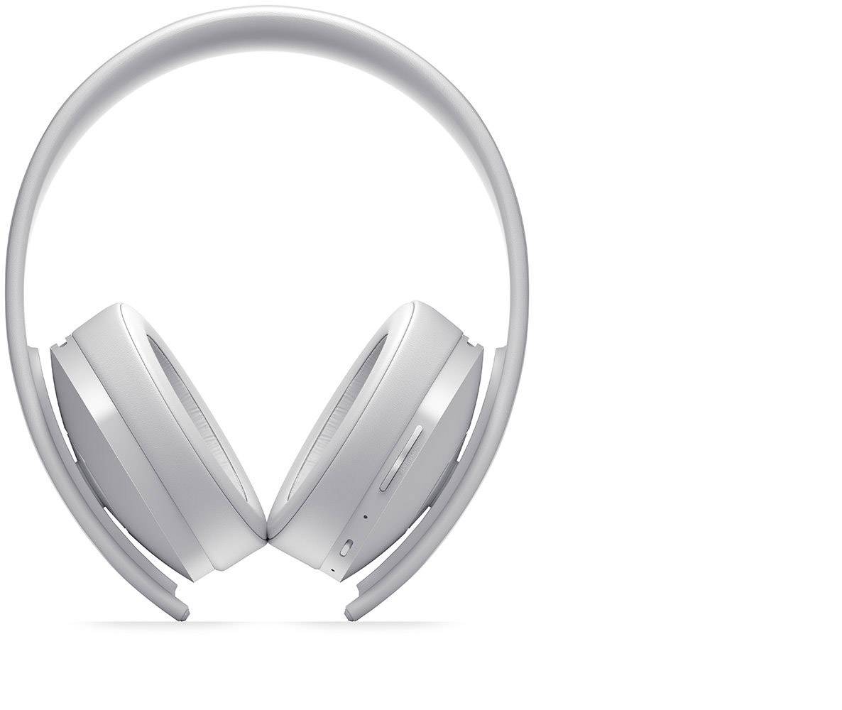 white and gold gaming headset