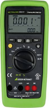 Gossen Metrawatt METRALINE DM 61 Handheld multimeter  Digital Screen back-lighting, Data Hold function, Continuity tester CAT III 600 V, CAT IV 300 V Display (counts): 6600