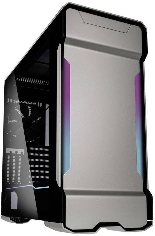 Phanteks PH-ES518XTG_DGS01 Midi tower PC casing Silver 3 built-in fans, Built-in lighting, Window, Dust filter