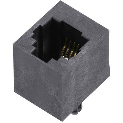 encitech RJJU-64-1407-E1V-088 RJ14 plug connector 3251-0024-08 Socket, vertical vertical No. of pins (RJ) 6P4C Black 1 p
