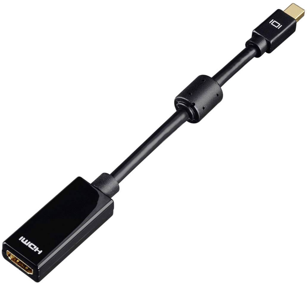 Hama 00053768 DisplayPort / HDMI Adapter [1x Mini DisplayPort plug - 1x HDMI socket] Black gold plated connectors-1
