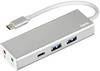 Hama 00135758 USB / Jack Adapter [1x USB-C® plug - 1x USB 3.2 2nd Gen port A (USB 3.1), USB-C® socket, Jack socket 3.5 mm] Silver