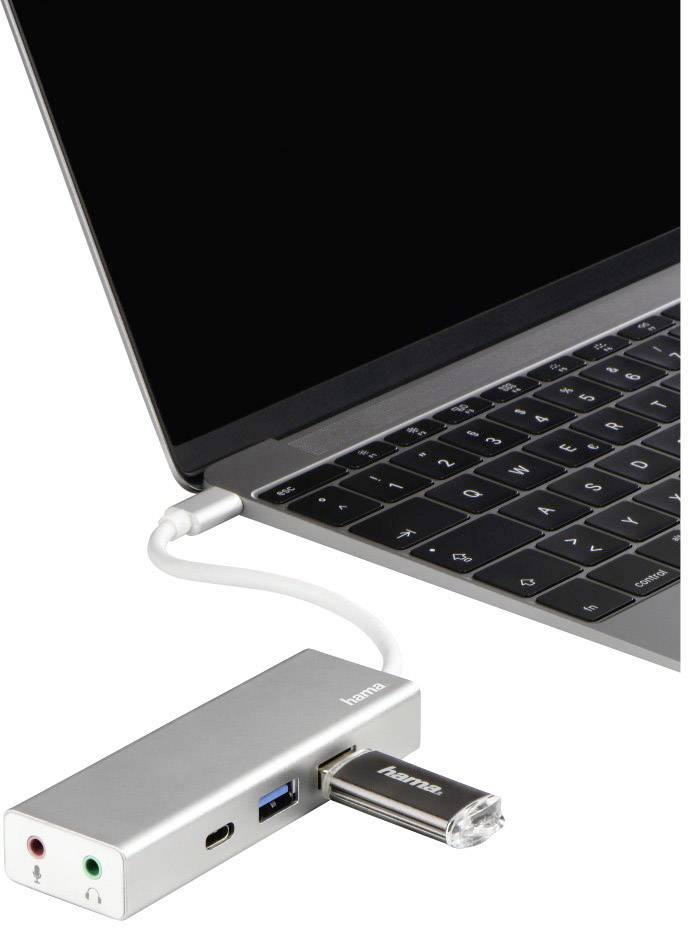 Hama 00135758 USB / Jack Adapter [1x USB-C® plug - 1x USB 3.2 2nd Gen port A (USB 3.1), USB-C® socket, Jack socket 3.5 m-3