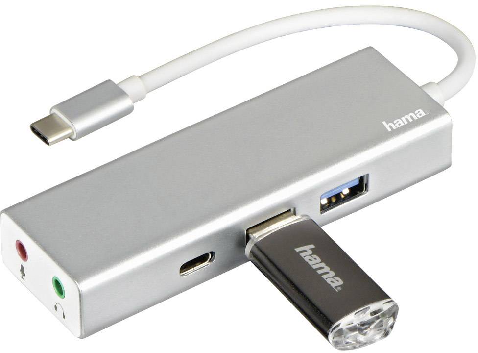 Hama 00135758 USB / Jack Adapter [1x USB-C® plug - 1x USB 3.2 2nd Gen port A (USB 3.1), USB-C® socket, Jack socket 3.5 m-11
