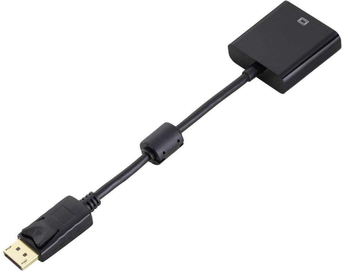Hama 00053772 DisplayPort / VGA Adapter [1x DisplayPort plug - 1x VGA socket] Black-1