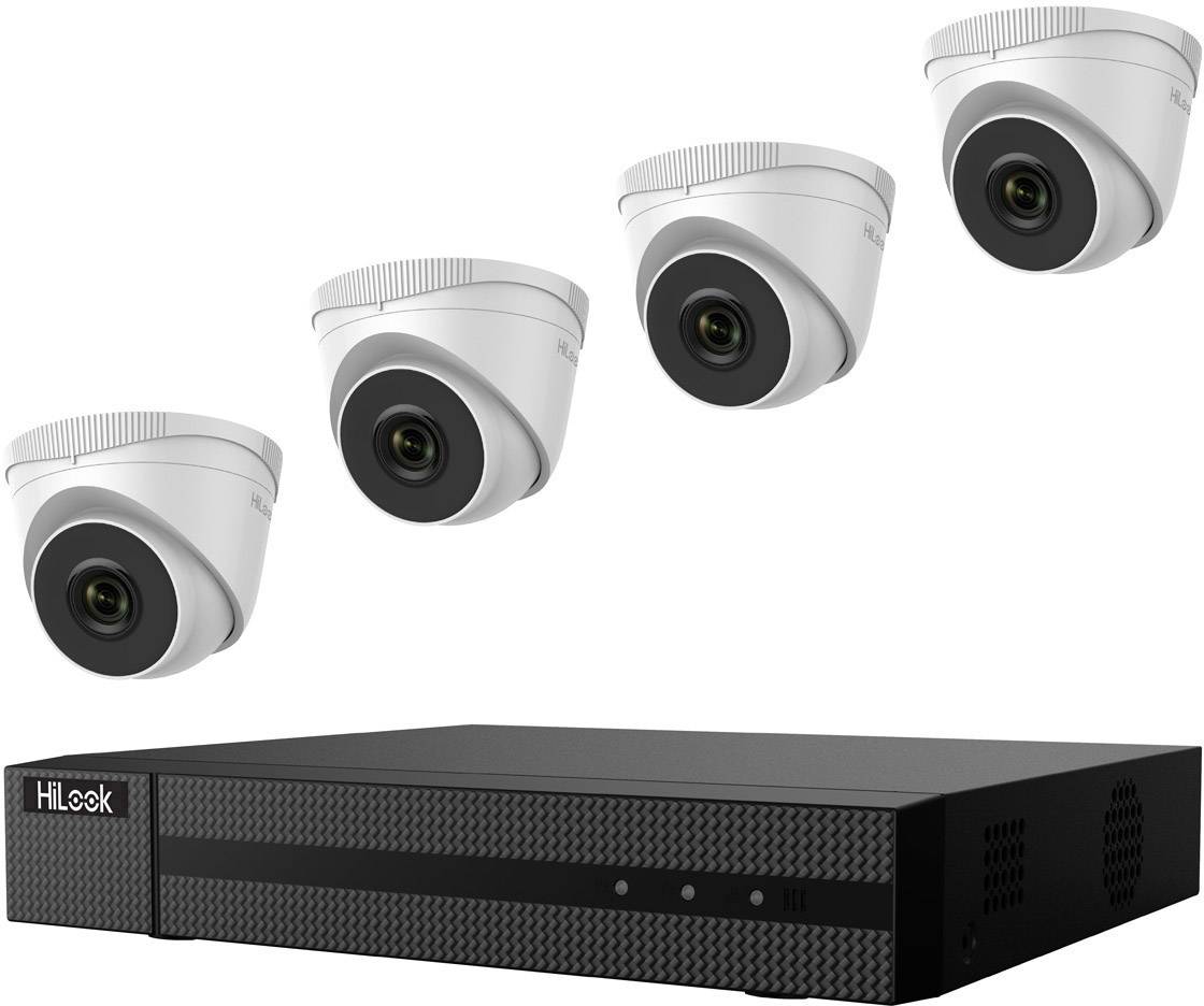 HiLook 4-channel IP CCTV camera set incl. 4 cameras for OutdoorsIK-4142TH-MH/P