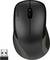 Wireless black computer mouse with ergonomic design, alongside a small USB receiver. Perfect for comfortable working at the PC.