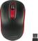 Wireless black and red computer mouse with USB receiver, suitable for PC connection and mobile control.<br><br>Wireless black and red computer mouse with USB receiver, suitable for PC connection and mobile operation.