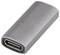 Silver USB-C adapter in a cylindrical shape, used for connecting to electronic devices.