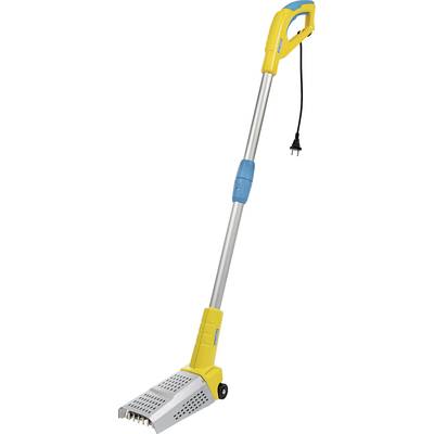 An electric weed removal device with a yellow handle and plug cable, suitable for environmentally friendly garden maintenance without chemicals.