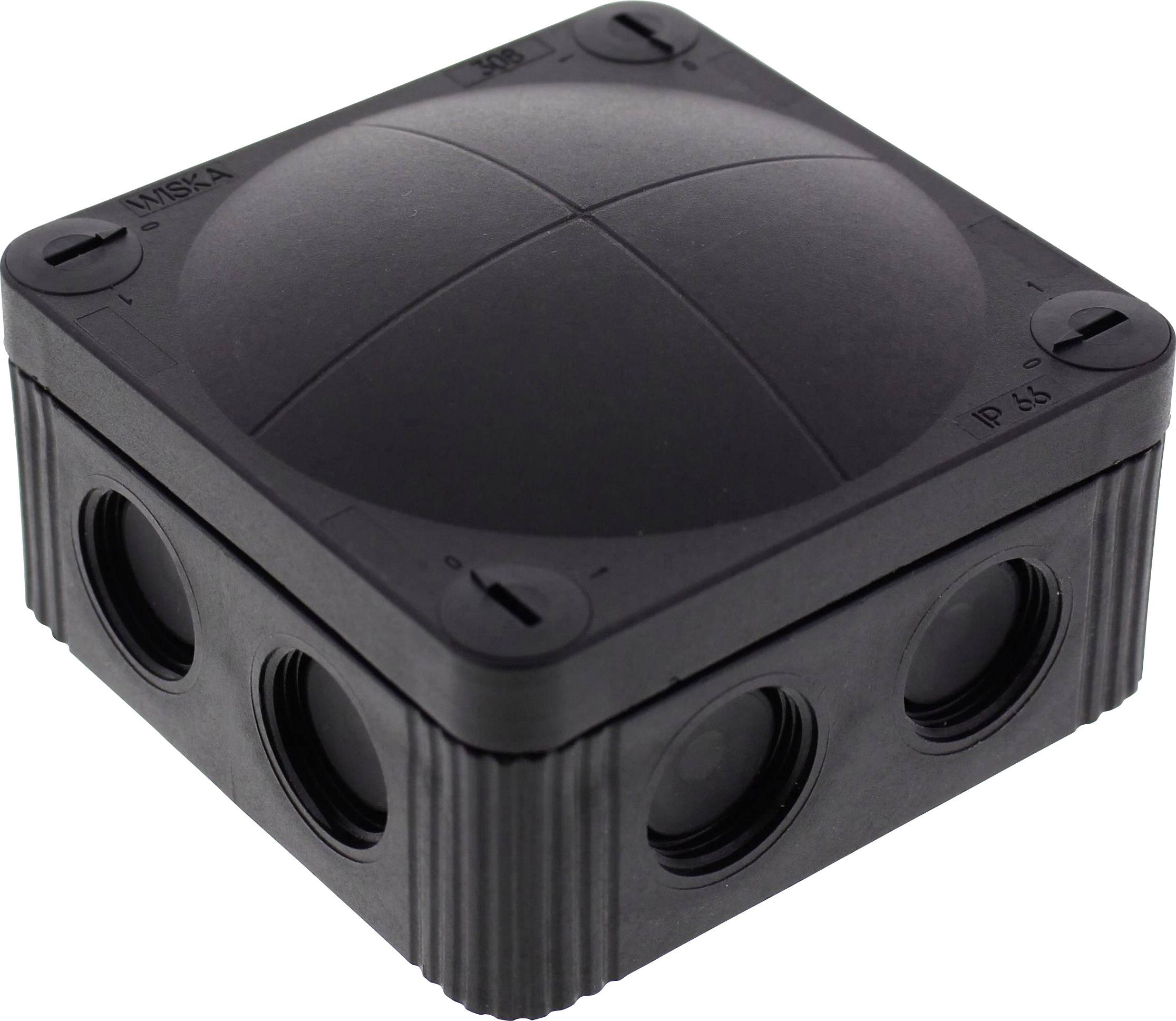 Wiska 10060580 Junction box (L x W x H) 85 x 85 x 51 mm Black (RAL 9005 ...