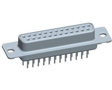 A D-sub plug with multiple pins, used for connecting devices in electronics.