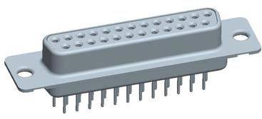 A D-sub plug with 25 pin sockets, typically used for serial interface connections in computers and electronic devices.