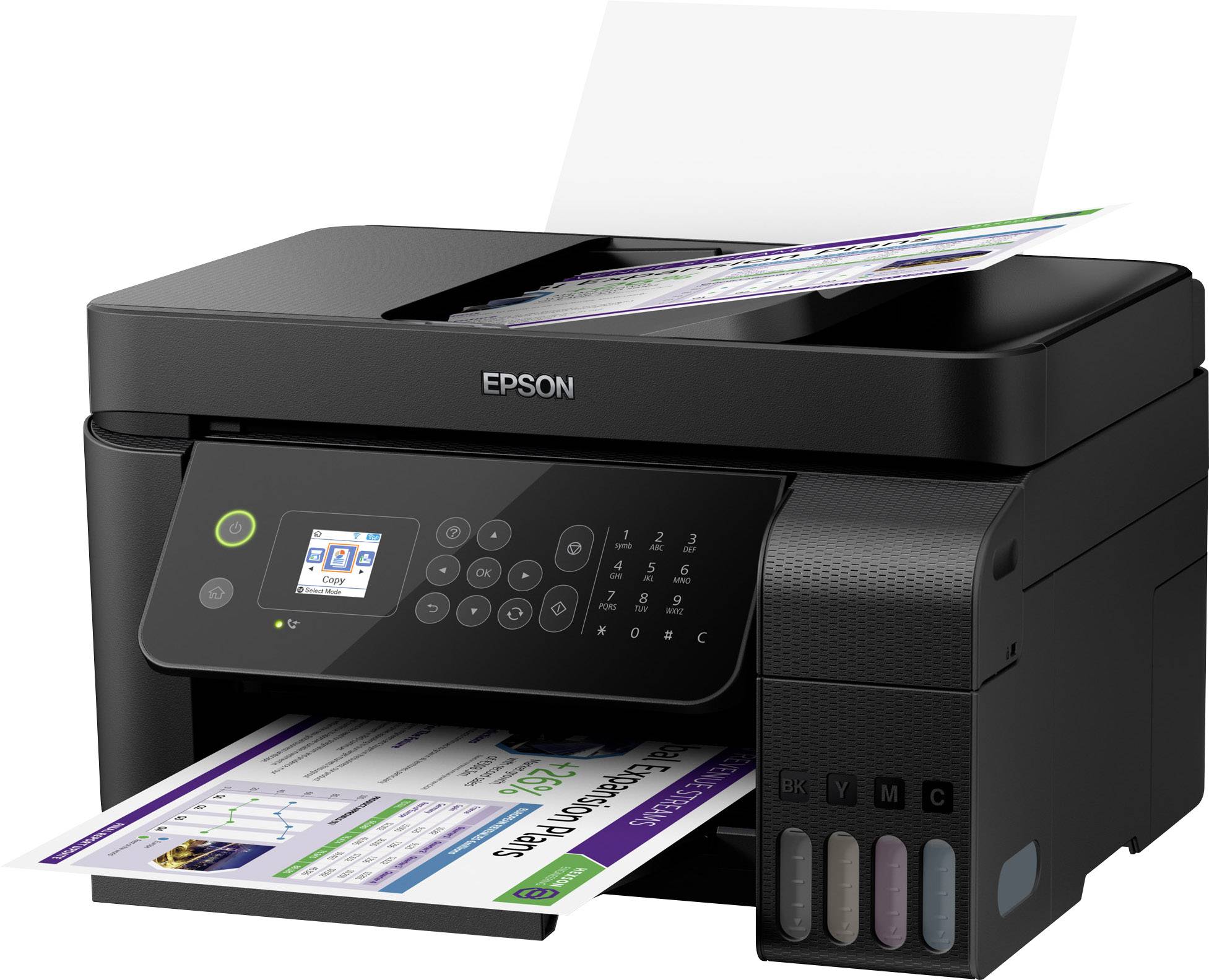 Epson EcoTank ET-4700 Multifunction printer Inkjet Colour A4 Printer, scanner, copier, fax LAN, Wi-Fi, ADF, Ink tank sys-1