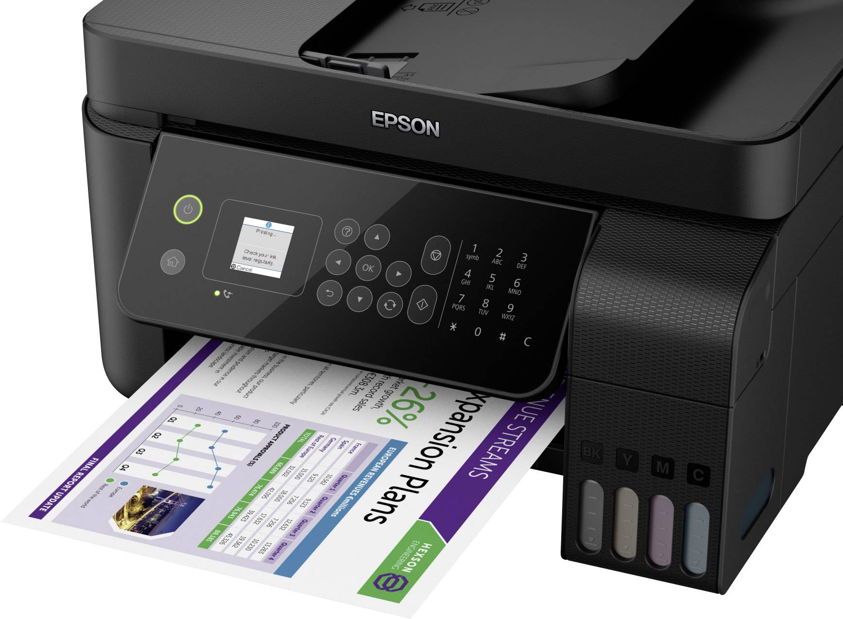 Epson EcoTank ET-4700 Multifunction printer Inkjet Colour A4 Printer, scanner, copier, fax LAN, Wi-Fi, ADF, Ink tank sys-6