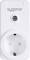 White smart plug by sygonix with on/off switch, suitable for intelligent control of electrical devices.