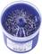 Blue plastic container filled with insulated wire end ferrules. Label shows specifications: diameter 0.75 mm, length 8 mm, 1000 pieces.