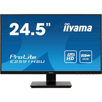 Iiyama ProLite E2591HSU LED 62.2 cm (24.5 inch) EEC A+ (A+++ – D) 1920 x 1080 p Full HD 1 ms VGA, HDMI™, DisplayPort, USB TN LED