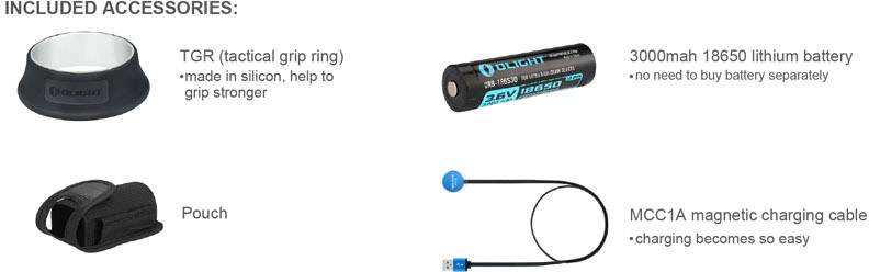 OLight Warrior X LED (monochrome) Torch rechargeable 2000 lm 218 g-23