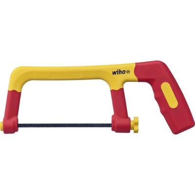 A hand saw with a yellow and red handle, suitable for precision work in craftsmanship and construction.
