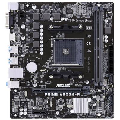 Asus PRIME A320M-R (Bulk) Motherboard PC base AMD AM4 Form factor (details) Micro-ATX Motherboard chipset AMD® A320