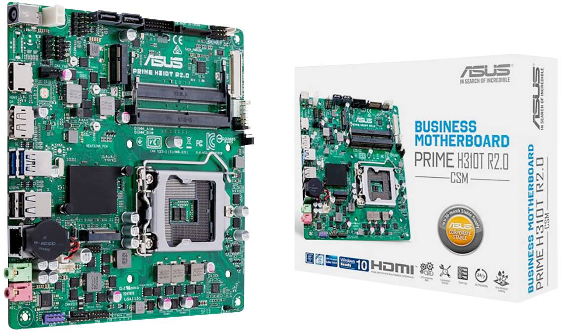 Asus PRIME H310T R2.0/CSM Motherboard PC base Intel® 1151 Form factor Mini-ITX Motherboard chipset Intel® H310