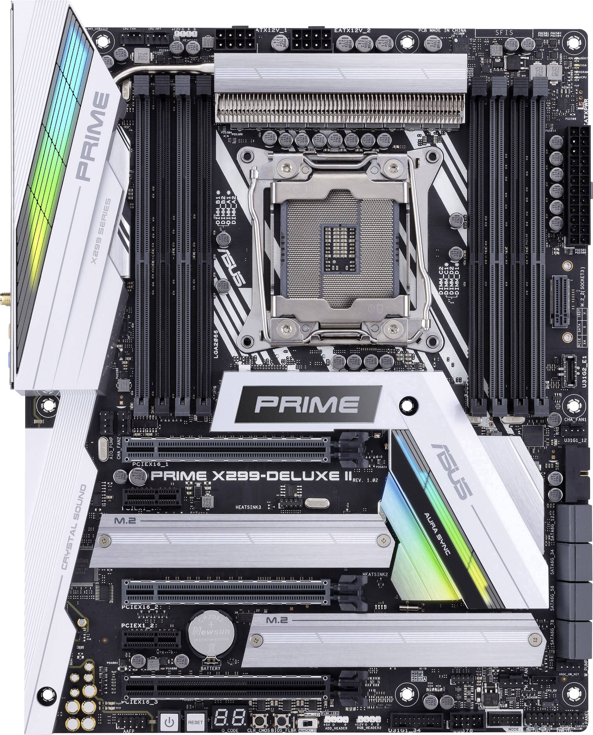 Asus PRIME X299-DELUXE II Motherboard PC base Intel® 2066 Form factor (details) ATX Motherboard chipset Intel® X299-1