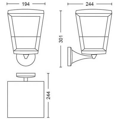 Philips LED LED outdoor wall light 17439/30/P7 Econic Built-in LED 15 W RGBW-14