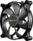Black PC fan with the 'be quiet!' logo on the central hub. The fan has nine curved blades and a robust casing.