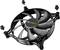 Computer fan by be quiet! in black with grey rotor blades, mounted with four rubber stoppers, offers quiet operation.