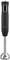 Black hand blender with stainless steel attachment and two buttons. Ideal for blending soups and smoothies.