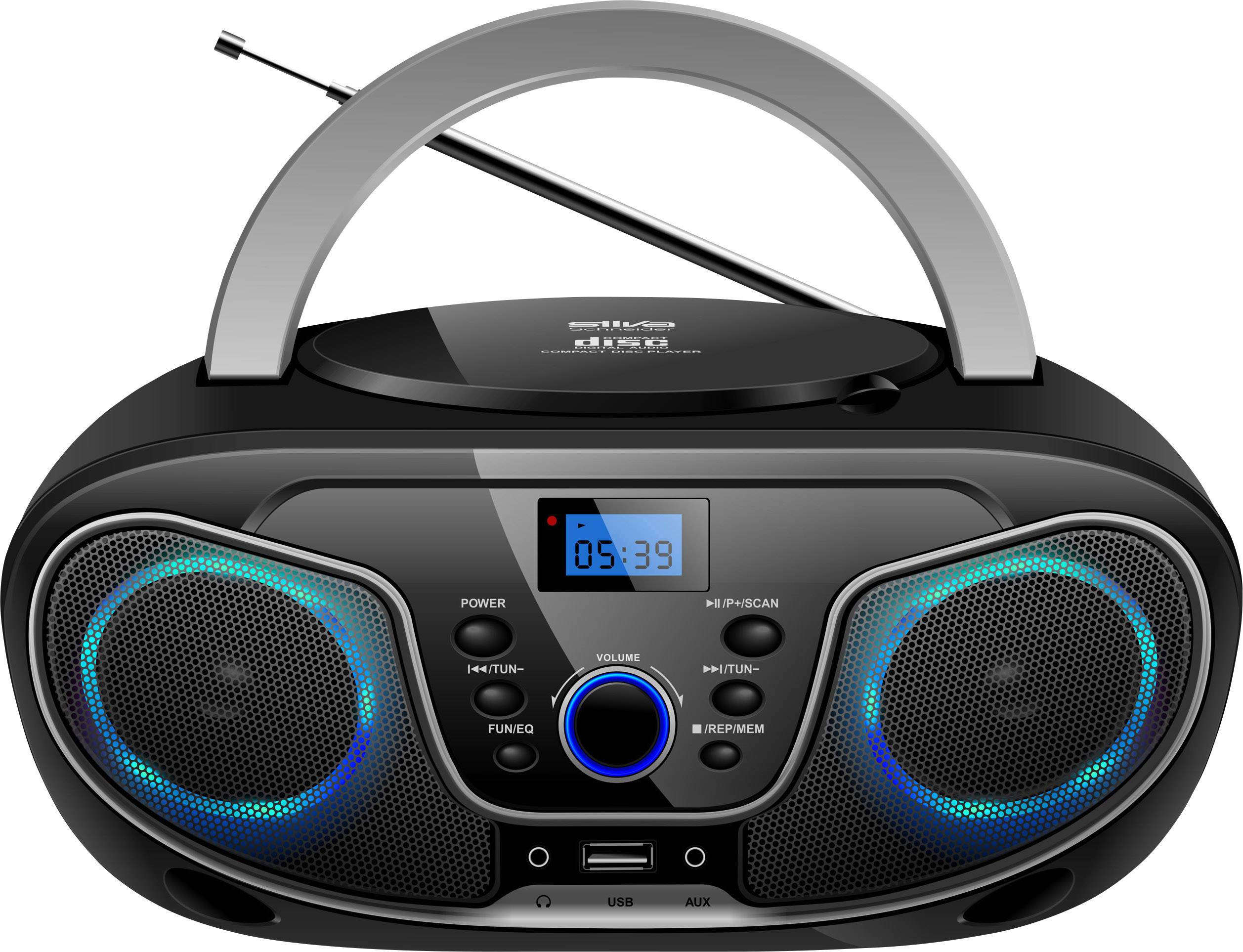 Image of Silva Schneider MPC 19.4 USB Radio CD player FM AUX, CD, USB Black, Silver