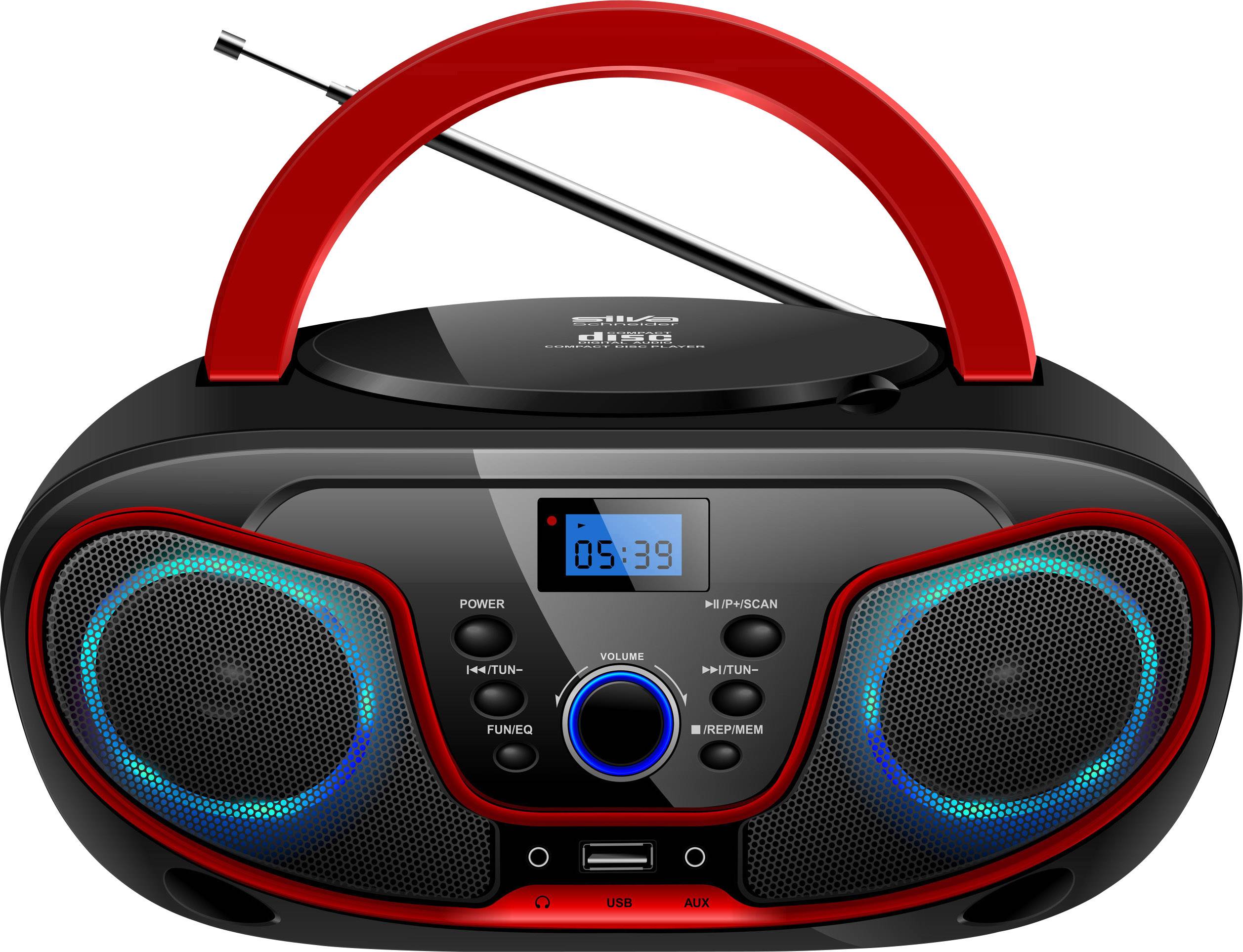 Silva MPC 19.4 USB Radio CD player FM AUX, CD, USB Black, Red | Conrad.com