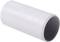 White, cylindrical plastic PVC pipe, slightly diagonally positioned, with a smooth surface.