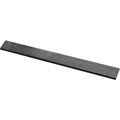 A long, rectangular metal beam, lying flat on its side, against a white background.