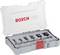 Bosch drill set in an opened plastic box with six different drill bits.