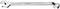 A silver spanner with a flat and round end, suitable for various screw sizes.