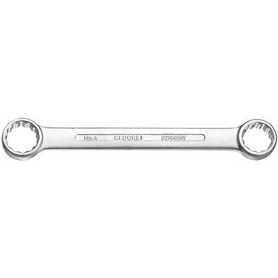 A silver Gedore double ring spanner. The engraving shows 'No. 6x7' and 'Germany'. Suitable for mechanical work.