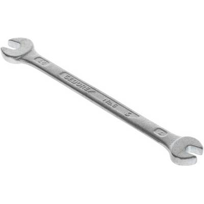 A silver double-ended adjustable spanner with 'Geborez' and size marking '10-8'. Right-hand open ends for various screws.