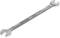 A silver double-ended metal spanner with sizes 8 mm and 9 mm, suitable for tightening and loosening screws and nuts.