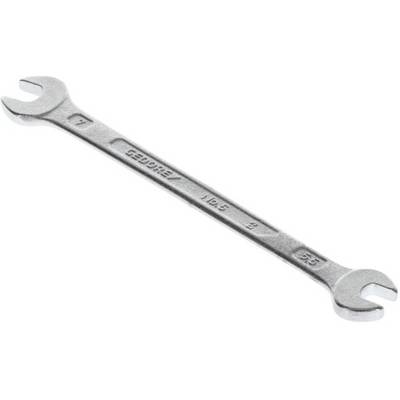 A silver double-ended spanner with sizes 7 and 8, manufactured by Gedore, is lying slightly at an angle on a white background.