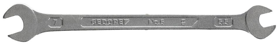 A silver double-ended spanner with sizes 7 and 8, suitable for tightening or loosening screws or nuts.