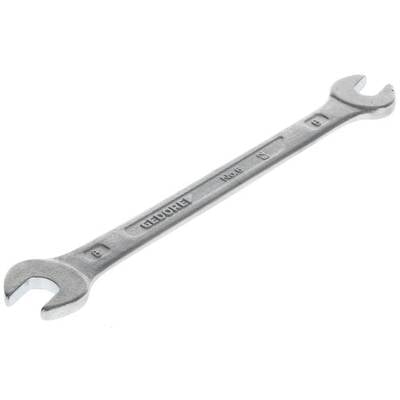 A silver double-ended spanner with sizes 8 and 9.