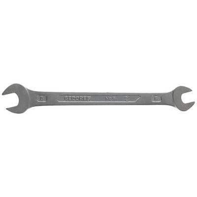 A metal double-ended spanner with sizes 6 and 8.