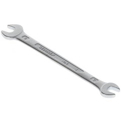 A silver adjustable spanner with two differently sized openings at the ends, size markings '5' and '6'.