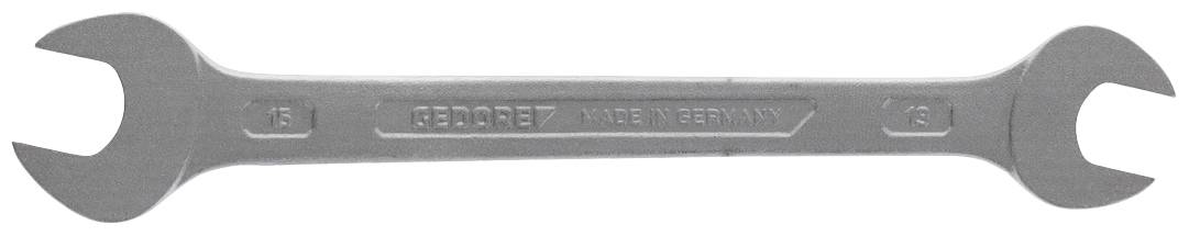 A silver combination spanner with two open ends, one side marked with '8', the other with '9', lies horizontally.