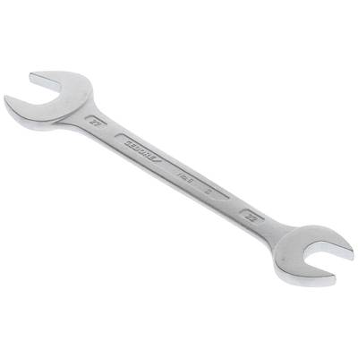 A silver spanner with two open ends, one sized 17 mm, the other 19 mm.